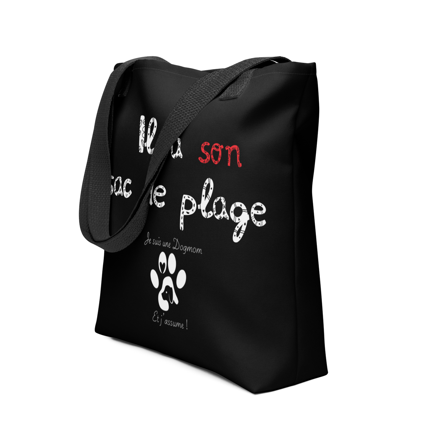 Tote-bag de plage couleur Dogmom