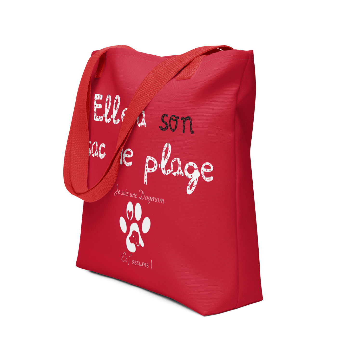 Tote-bag de plage couleur Dogmom