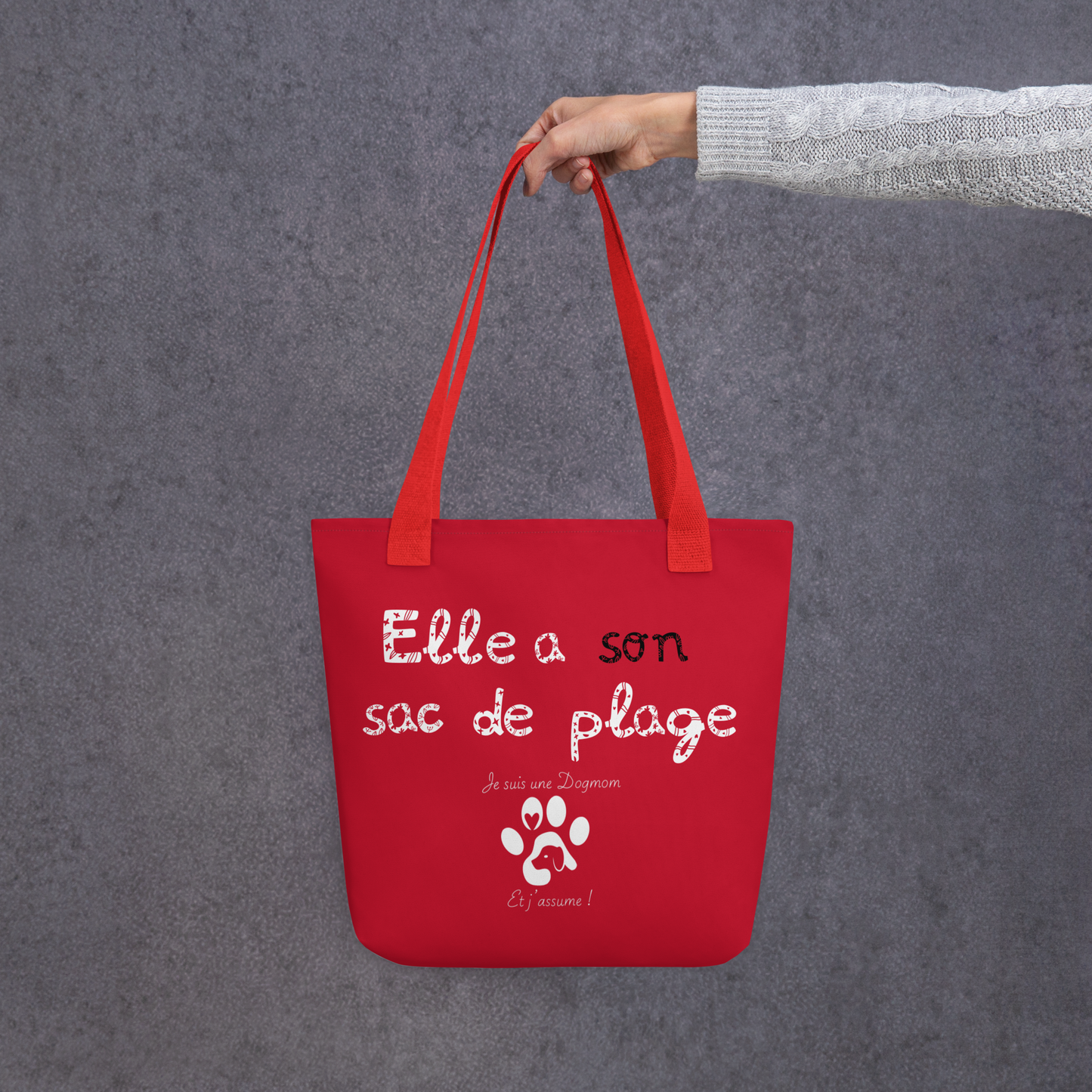 Tote-bag de plage couleur Dogmom