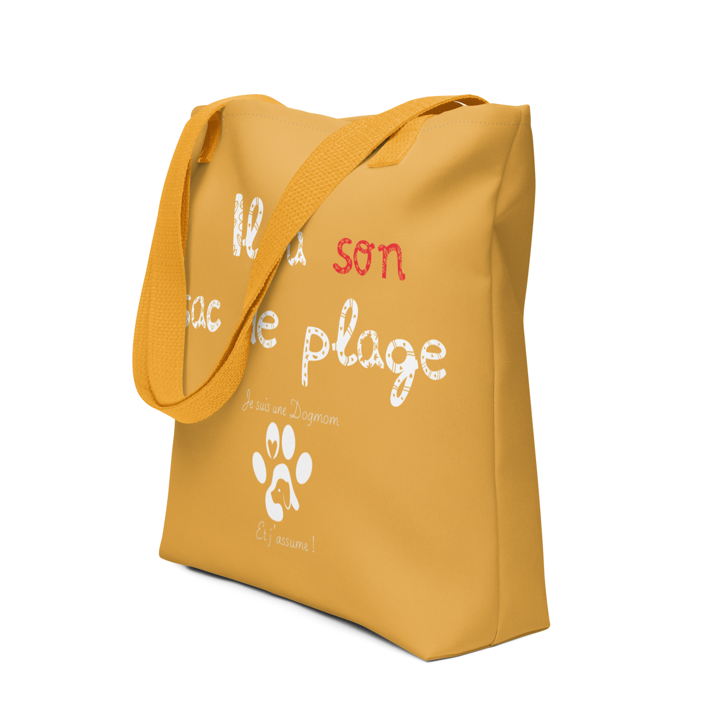 Tote-bag de plage couleur Dogmom