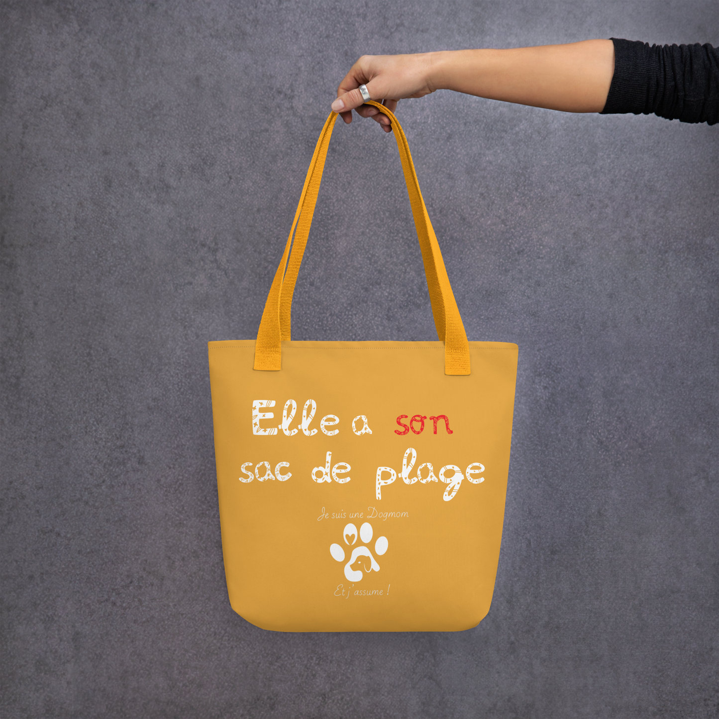 Tote-bag de plage couleur Dogmom