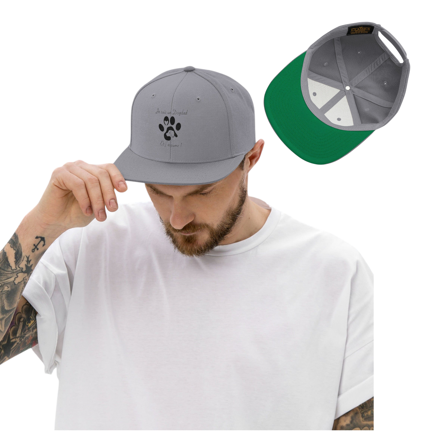 Casquette Plate Dogdad brodé Noir