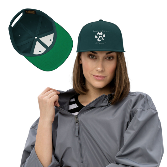 Casquette Plate Dogmom brodé Blanc