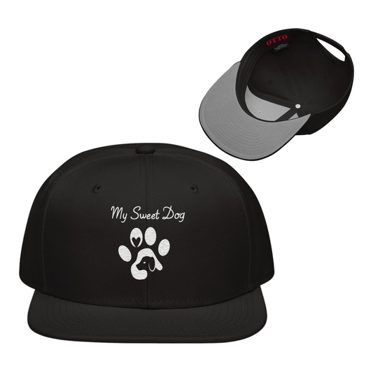 Casquette Plate My Sweet Dog brodé Blanc